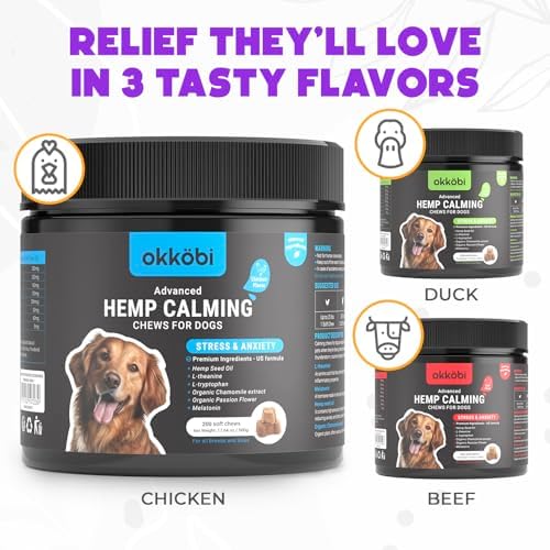 Hemp Calming Chews for Dogs Anxiety 200 pcs, Chicken, 200-Pack