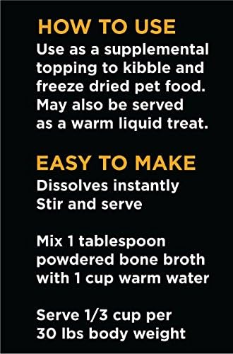 Nature's Diet Pet Bone Broth Protein Powder with Pumpkin, Fish Oil and Turmeric (Beef, 16 oz : 159 Servings) (Pack of 3)