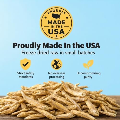 Freeze Dried Minnows for Dogs and Cats, Natural Omega 3, 4oz