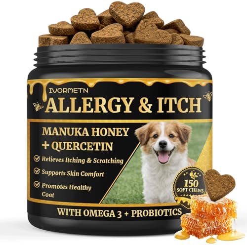 Manuka Honey for Dogs - Allergy & Itch Support, Skin & Coat Comfort, 150 Ct