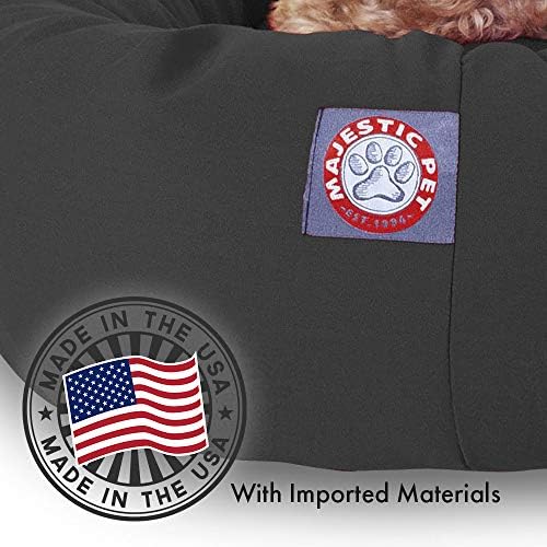 Majestic Pet Sherpa Calming Dog Bed, 40 Inch Large, Washable, Gray