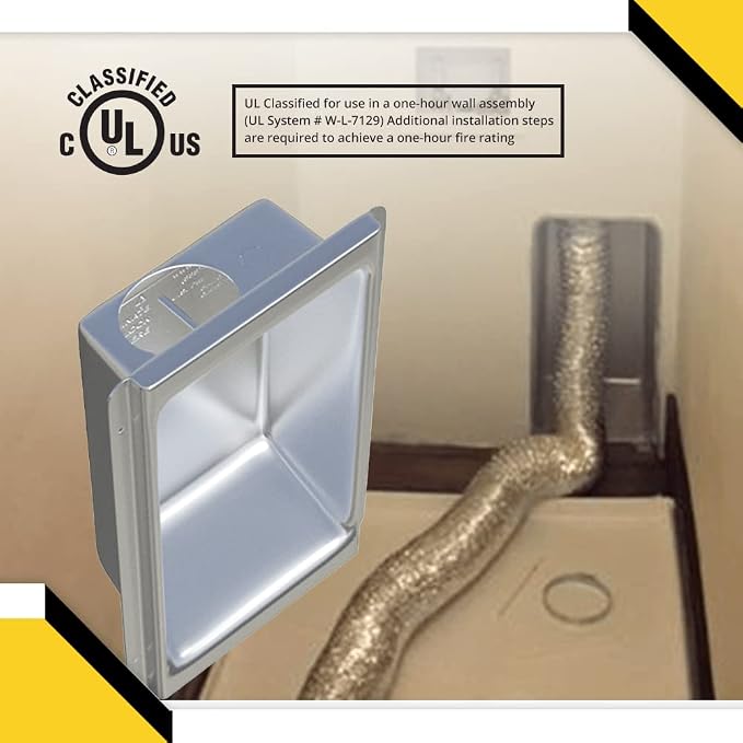 New Construction Dryer Box | Indoor Dryer Vent | Recessed Dryer Vent Box With Gas Port | Dryer Vent | Best Dryer Wall Vent Box Model 425 | Upward Dryer Vent | 2x6 wall