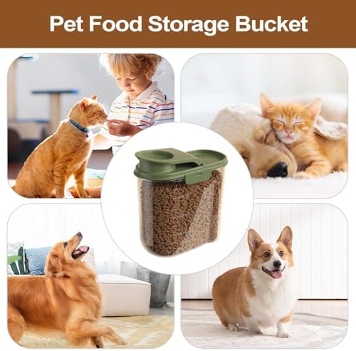 Dog Food Storage Container Airtight Anti-Moisture Dust-Proof Large Capacity, Large, Green
