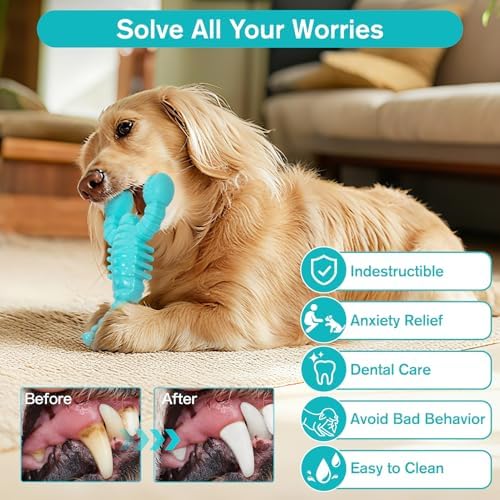 2 Pack Dog Toys for Aggressive Chewers, Indestructible Tough Dog Chew Toys for Medium Large Breeds, Bacon Flavor to Keep Them Busy