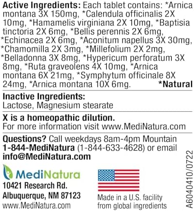 MediNatura T-Relief Pet Discomfort Relief, Arnica +12, 90 Tablets, 2 Pack