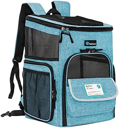 PetAmi Dog Backpack Carrier, Airline Approved, 4-Way Entry, Teal