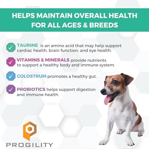 Progility Mini Daily Multivitamin for Small Dogs – Helps Support Immune, Heart, Eye, Brain & Gut Health with Taurine, Soft Chews with Probiotics (60 Count) | 60 Soft Chews, for small dogs, supports immune, heart, eye, brain & gut health, easy to feed