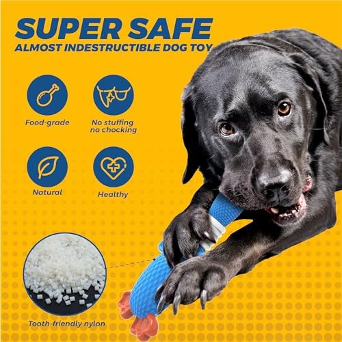 Vitscan Upgraded Nylon Goose Dog Toys for Aggressive Chewers Chewproof Duck | Tough Dog Toys for Large Dogs Medium Breeds,Durable Dog Chew Toys for Teething,Stury Heavy Duty Bone Indestructible Pet Toys