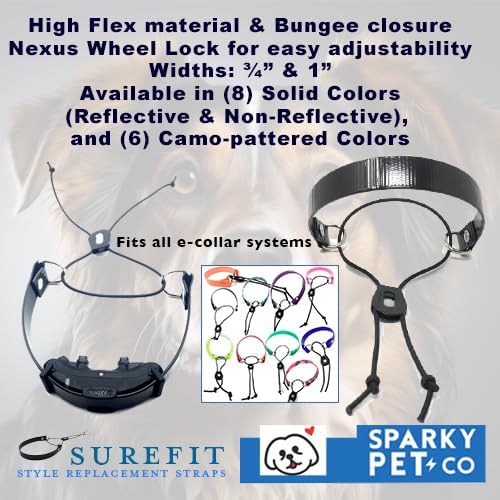Replacement GPS eCollar with Adjustable Bungee, Multi-Hole Design, and Secure Toggle Closure for Small Dogs (Reflective Purple, Small Neck)