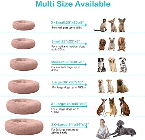 SAVFOX Calming Donut Dog Bed, 36", Pink