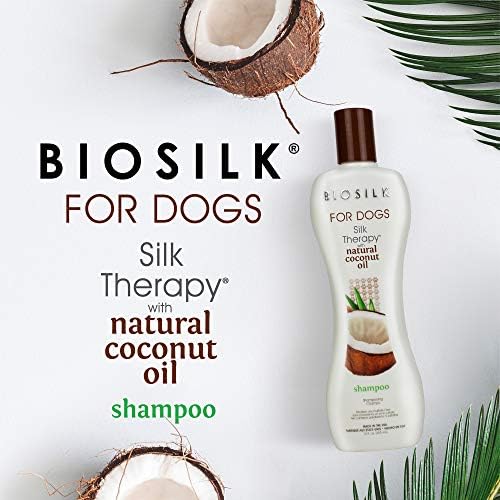BioSilk for Dogs Silk Therapy Shampoo, with Coconut Oil, 12 Fl Oz, 6-Pack | Sulfate and paraben free, pH balanced, made in the USA, suitable for regular bathing
