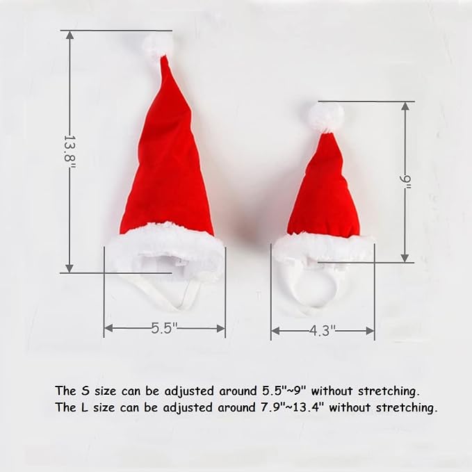 Large Dog Christmas Santa Hat and Scarf Set, Large