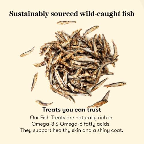 PLATO Single Ingredient Wild-Caught Baltic Sprat Dog Treats, Air-Dried Whole Fish, Omega-Rich Skin & Coat Support, 7.5 oz