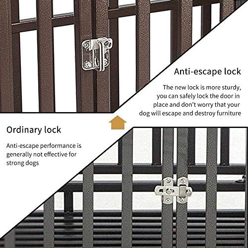 48 Inch Heavy Duty Dog Crate, ACIDBOLT Indestructible Escape Proof XL Dog Kennel Cage for Large Medium Small Dogs, High Anxiety Pet Crate with 2 Door, Lockable Wheels and Removable Tray