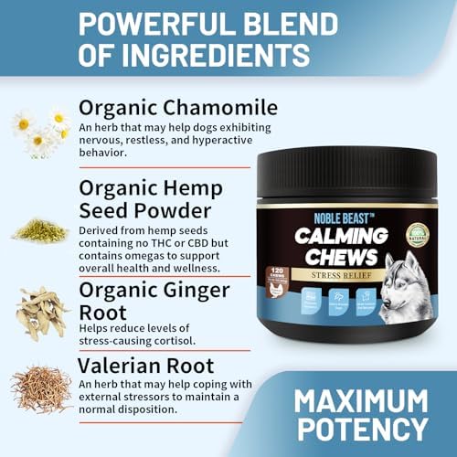 Noble Beast Dog Hemp Calming Chews, Melatonin, 120-Pack, 120 Count