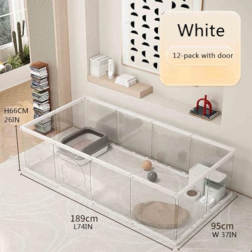 Acrylic Puppy Playpen, Safety Non-Slip Pet Gate, DIY Shape Combination for Indoor Use, Secure Transparent Dog Fence, 14-Piece Set