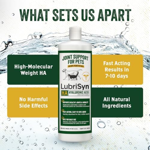 LubriSyn HA Hip & Joint Supplement Plus MSM for Dogs & Cats, 32 oz