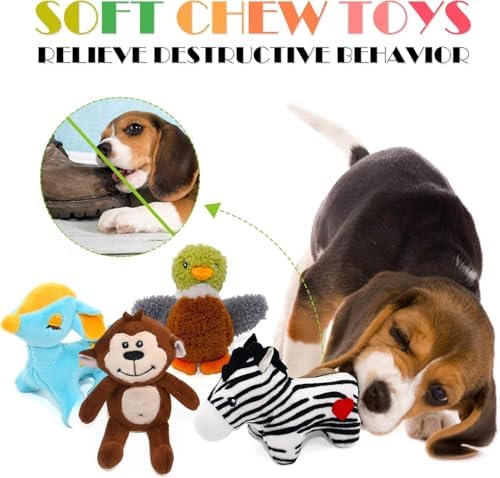 SHARLOVY Dog Squeaky Toys for Small Dogs, Pack 12 | Stuffed Animal Puppy Toy, Cute Puppy Chew Toy For Dog Teething, For Small To Medium Dogs, Soft Plush Pet Toys, In Gift Box