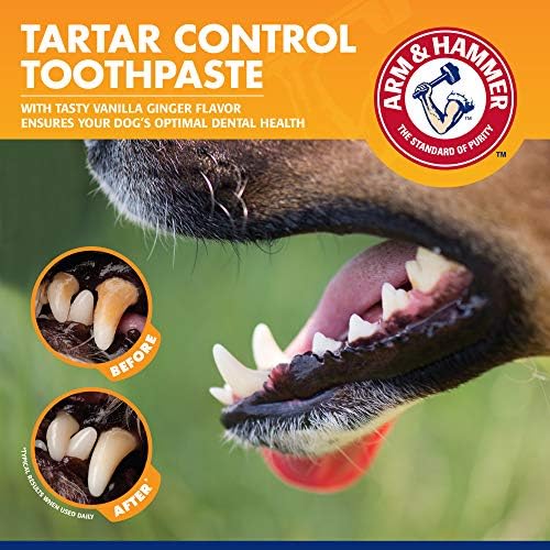 Arm & Hammer Tartar Control Puppy Dental Kit, Vanilla Ginger, 3 Pc, 60-Pack | Includes toothbrush, toothpaste, and finger brush, vanilla ginger flavor, for puppy dental health daily