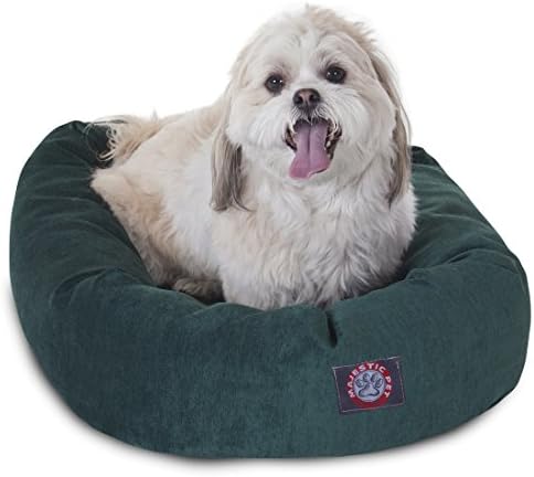 Majestic Pet Micro Velvet Dog Bed, 24 Inch Small, Round, Washable, Marine