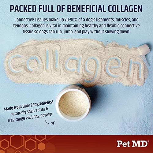 Pet MD Bone Broth for Dogs - Dog Food Toppers with Vitamins, Amino Acids, Natural Joint and Digestion Support - Made from Grade A Free Range Elk Bone Powder - 4 oz (Pack of 2)