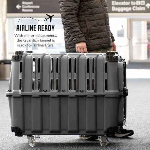 Mammoth Guardian Dog Kennel 36" Heavy Duty Travel & Outdoor Crate for Puppies, Small, Medium & Large Dogs, Secure 3 Bolt Lock, Adventure Ready for Hunting, Camping & Offroad – Gunmetal Gray