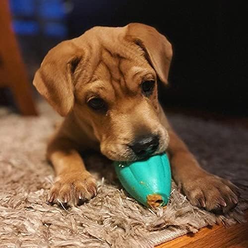 Chew King by Mammoth Premium Treat Dispensing Dog Toy, Durable Natural Rubber Chew Toy, Safety Air Vent, Interactive Enrichment Toy for Aggressive Chewers, Medium Pack of 2- Teal