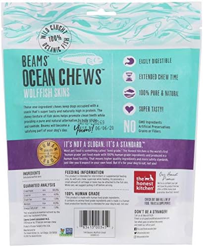 Honest Kitchen Beams Grain-Free Dehydrated Fish Skins Dog Chew Treats - 6.5 oz Small