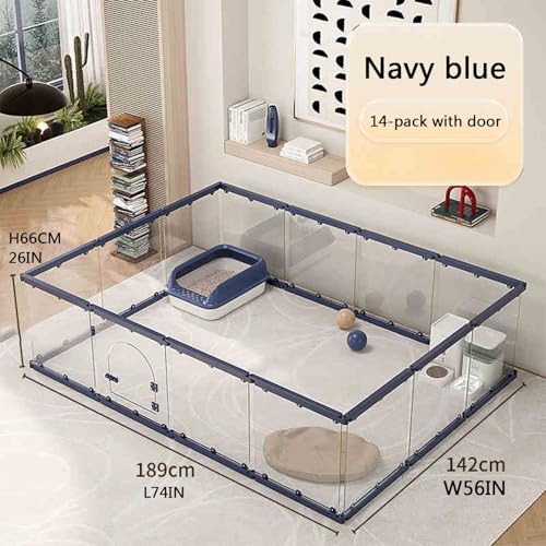 Acrylic Puppy Playpen, Safety Non-Slip Pet Gate, DIY Shape Combination for Indoor Use, Secure Transparent Dog Fence, 14-Piece Set