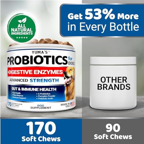 (2 Pack) Probiotics for Dogs - 340 Ct - Dog Probiotics Chews for Gut Health