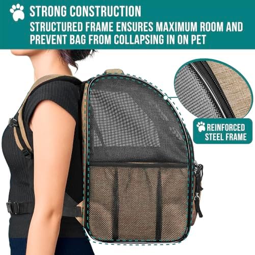 PetAmi Dog Backpack Carrier, Airline Approved, Taupe