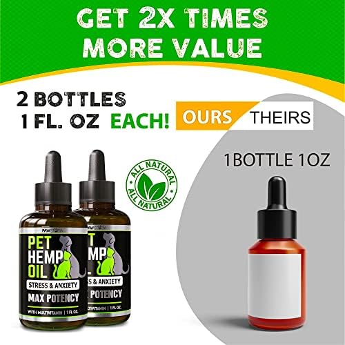 (2 Pack) Hemp Oil for Dogs and Cats - Pet Hemp Oil Drops for Anxiety Relief
