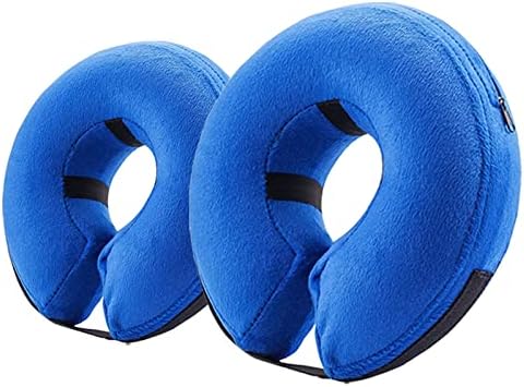 2 Packs Blue Medium and Small (Post-Operative Soft Protection Recovery Dog Collar, Anti-Biting and Scratching Small/Medium/Large Dogs/Cats Adjustable Elizabethan Collar)