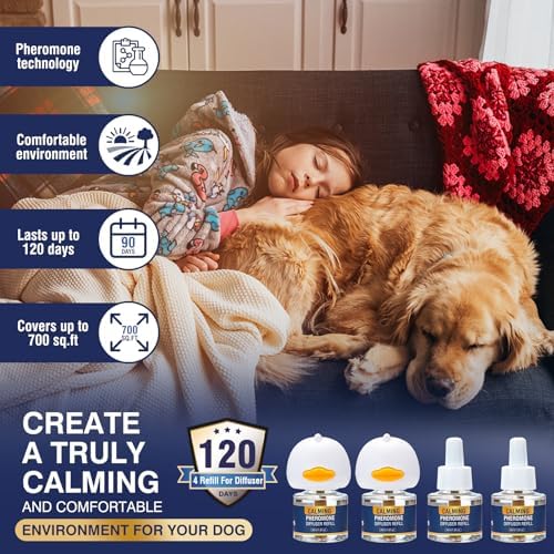 Dog Calming Pheromones Diffuser 6 in 1 Kit Appeasing Pheromone Diffuser to Calm (2, 6 in