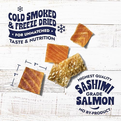 Finfare Freeze Dried Salmon Skin Treats for Dogs, 2oz Bites