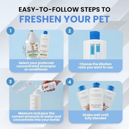 Dilution Bottle for Dog Shampoo, Conditioner & Solutions, 35 oz, 1 Pack