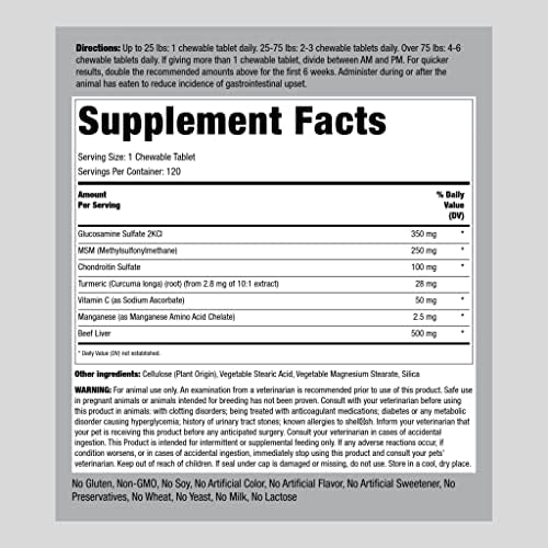 Piping Rock Glucosamine for Dogs & Cats | 120 Chews