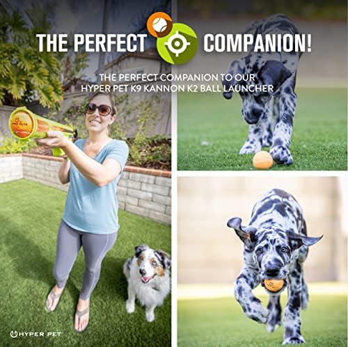 Hyper Pet MINI Tennis Balls for Dogs Safe Dog Toys & Tennis Balls for Exercise, Training, Hyper Pet K9 Kannon Dog Ball Launcher) Bright Colored Interactive Orange Pack of 4 | Safe playthings for exercise and training, works with the K9 Kannon launcher,...