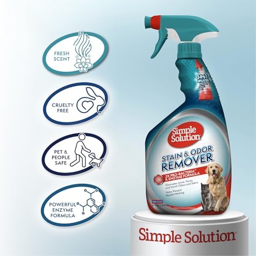 Simple Solution Extreme Stain & Odor Remover, Pee Cleaner, 32oz (Pack of 2)