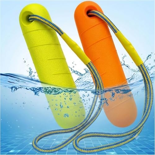 Dog Water Toys (2 Pack) - EVA Floating Dog Training with Rope Handle | Dog water toys made of floating EVA foam Durable dog pool toys with rope handles Perfect floating dog toys for fetch