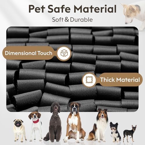 FunFurry Snuffle Mat for Dogs, Dog Puzzle Mat, Interactive Dog Toys for Enrichment,Sniff Mats with Non-Slip Backing,Portable Design Easy to Store (Black, 14" X 12"-Portable)