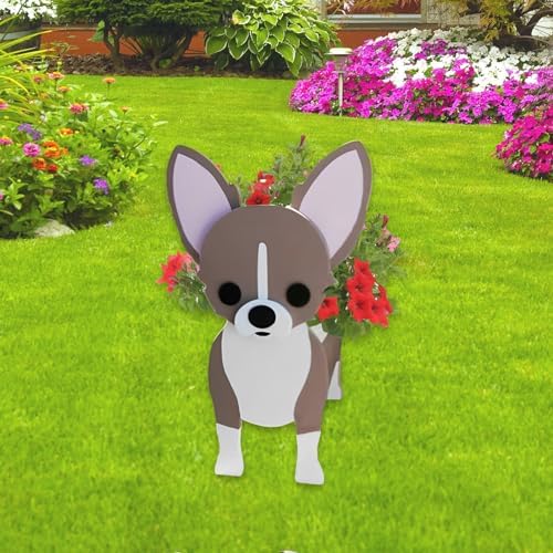 Chihuahua Dog Planter Pots, Animal Shaped Flower Pot