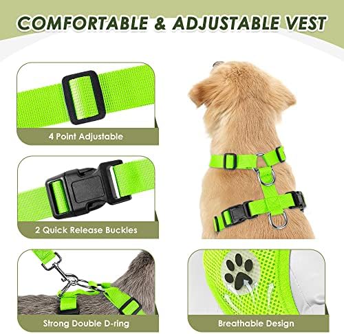SlowTon Dog Car Seat Belt Harness - Lime, XXS