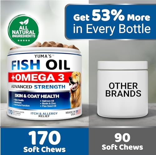 (2 Pack) Omega 3 Fish Oil for Dogs - 340 Ct - Dog Skin and Coat Supplement