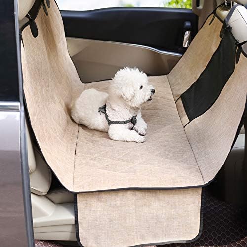 VIVAGLORY Dog Seat Cover Hammock - Heather Khaki, Large
