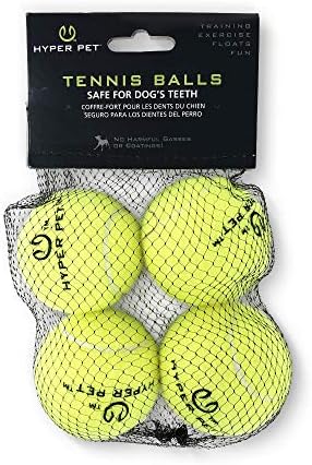 Hyper Pet Tennis Balls for Dogs, Pet Safe Dog Toys for Exercise and Training, Pack of 4, Green | Interactive playthings that work with the K9 Kannon K2 launcher, made for training sessions, keeps pups active and engaged