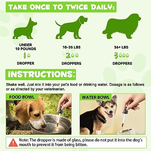 Probiotic for Dogs, 2 Pack Natural 3 in 1 Dog Probiotic Drops Helps to Diarrhea & Upset Stomach Relief, Supports Healthy Digestive System, Allergies, Digestive Enzyme for Dog, Bacon Flavor - 60ml x 2