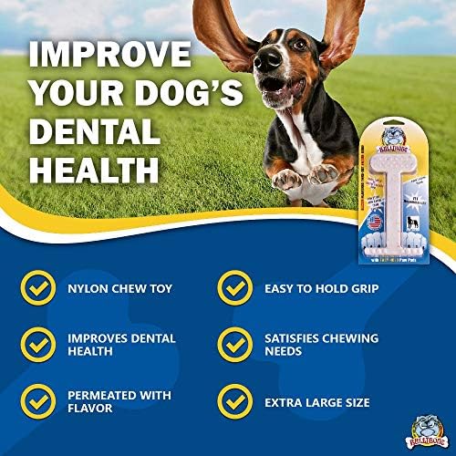Bullibone Nylon Dog Chew Toy for Aggressive Chewers - Dental Hygiene Bone with Bacon Flavor, Durable Tough Chew Toys for Extra Large Dogs, Indestructible Dog Bone - Single