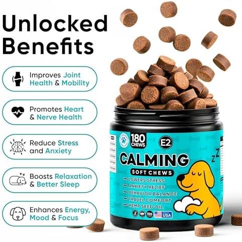 Calming Chews for Dogs with Valerian Root & Melatonin 3mg, 180-Pack, 180 Count