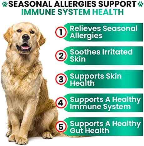 Dog Allergy Relief Chews - Dog Itch Relief - Probiotics, Omega 3, Colostrum
